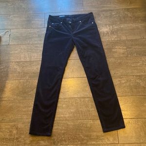 KUT, women’s skinny navy brushed cord pants